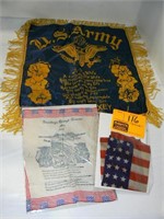 48-STAR SILK FLAG, SATIN U.S. ARMY CAMP MAXEY