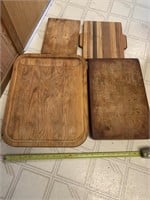 Lot of 4 Wood Butcher Block. Cutting Boards