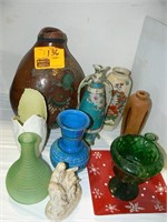 CARVED AND PAINTED GOURD, ASSORTED VASES (FANCY