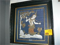 THAILAND PAINTED LINEN FRAMED (NO GLASS)