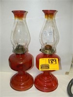 2 RED OIL LAMPS