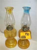 2 YELLOW OIL LAMPS