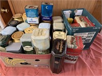 Lot of  tin containers