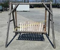 Wooden patio swing with frame