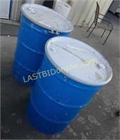 2 Steel 53 gallon Barrels with Lids #3