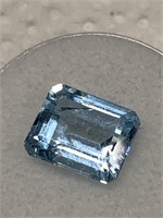 5.58ct  Faceted Blue Topaz Gemstone in Gem Jar