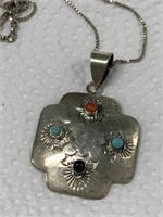 Sterling Silver Necklace w/ Turquoise