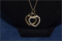 Sterling Silver Necklace & Heart Pendant Marked