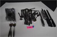 Two Sets Stainless Flatware & Misc. Kitchen Knives