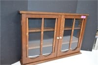 Vintage Wood & Glass Two Door, Three Shelf Display