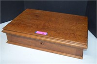 Vintage Maple Wood Jewelry Box w/Mirror