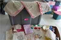 Vintage Embroidered Pillowcases & Linens