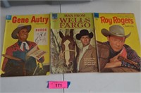 Comics, Rogers '53, Wells Fargo '62, Autry '54