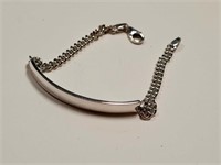 Sterling Silver ID Bar Curb Chain Bracelet SJC