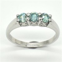 Beautiful Sterling Silver Blue Moissanite Ring SJC