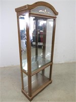 Antique Wood Framed Curio Cabinet