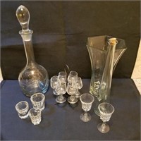 Beautiful Glass Decanter and Hoosier Glass U9B