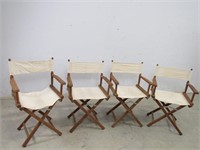 (4) Director's Canvas Chairs in Light Tan Print