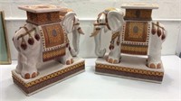 Pair of Vintage Ceramic Elephant Tables K12B