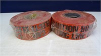 (2) NEW Rolls of Red "Caution Electric" Tape