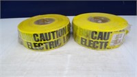 (2) NEW Rolls of Yellow "Caution Electric" Tape