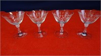 (4) Fostoria Lido Clear Etched Champagne Glasses