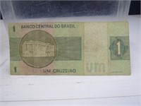 Early 1970's Banco Central Do Brazil Um Cruzeiro +