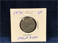 1930 Canadian nickel