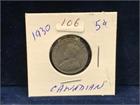 1930 Canadian nickel