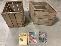 Wood Slat Crates & Beekeeping Books