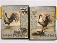 Pair of Rooster Wall Hangings