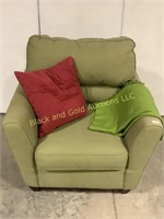 Green Fabric Clothed Armchair