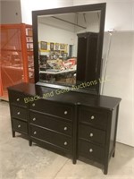 Large Black Mirrored Dresser