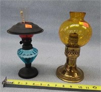 Mason Candel Light Co. Holder, & Blue Lamp