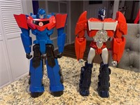 Large 12” lot of two optimus prime transformers