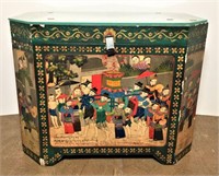 Asian Wooden Trunk with Glass Protective Top
