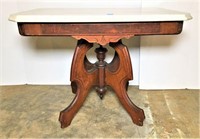 Eastlake Style Parlor Table with Marble Top