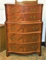 6 Drawer Chest on Chest with Braided Trim
