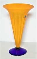 Richard Blenko Signed Art Glass Vase