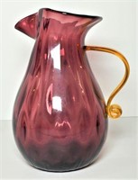 Blenko Purple & Amber Glass Vase