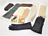 Vintage Ladies Brooches, Gloves & More