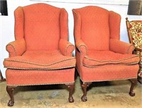 Pair of Old Wingback Chairs