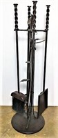 Iron Fireplace Tool Set with Ivy Leaf