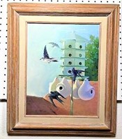 Purple Martin Print on Canvas Signed Mike