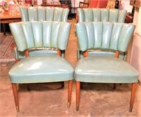 Mid Century Channel Back Leather Chairs