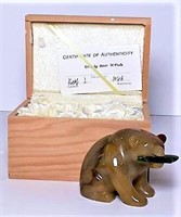 Grizzly Bear Fish with COA made from Agate
