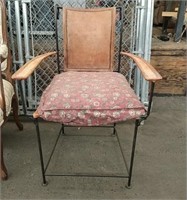 Leather on Wrought Iron Chair