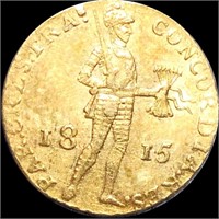 1815 Netherlands Gold Ducat CLOSELY UNCIRCULATED