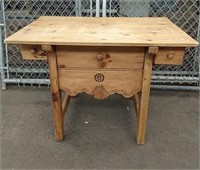 Raw Pine Tree Drawer Table