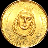 1957 Venezuela Gold 20 Bolivares UNCIRCULATED